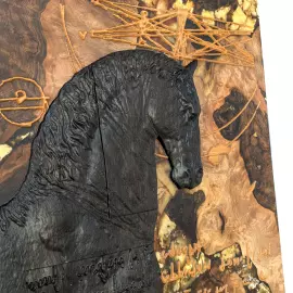 Панно из ценных пород дерева и янтаря "Леонардо" Панно из ценных пород дерева и янтаря "Леонардо"