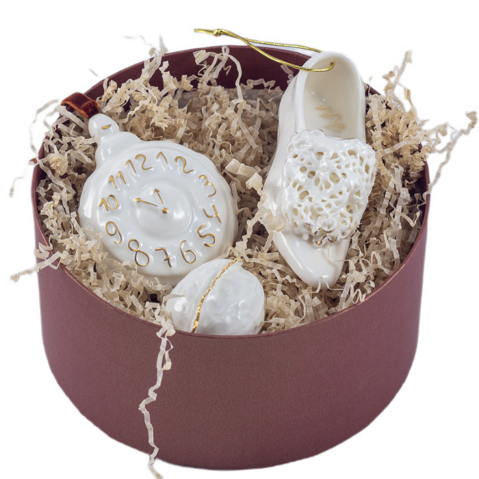 Набор елочных игрушек из фарфора "Золушка" 3 шт.