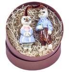 Набор елочных игрушек из фарфора "Кот и кошечка" 2 шт.