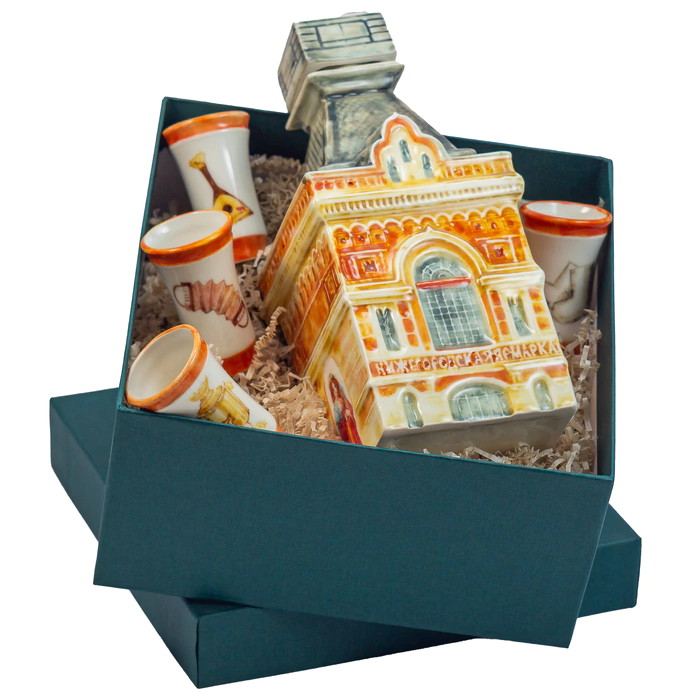 Drinking porcelain set "Nizhny Novgorod Fair" for 4 persons