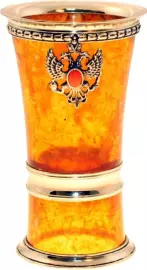 Стопка для водки из янтаря "Державная" высокая