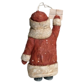 Коллекционная елочная ватная игрушка "Дед Мороз с новогодней почтой" из коллекции "Новый год"