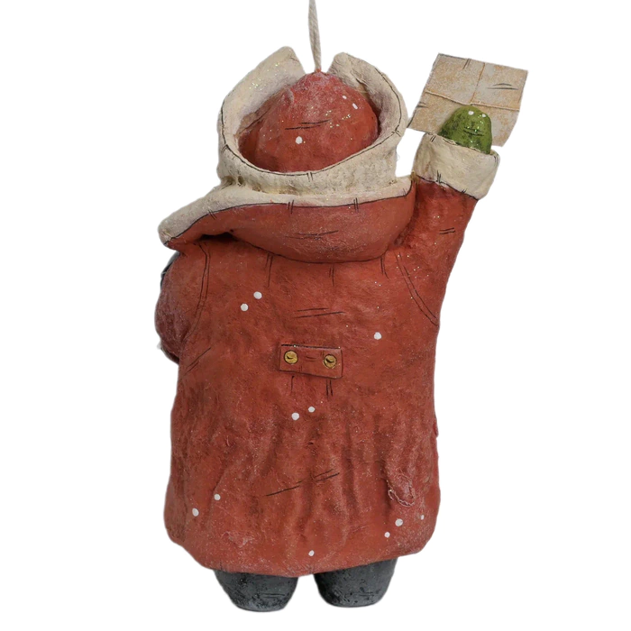 Collectible Christmas tree cotton wool toy "Santa Claus with a letter" from the collection "New Year"