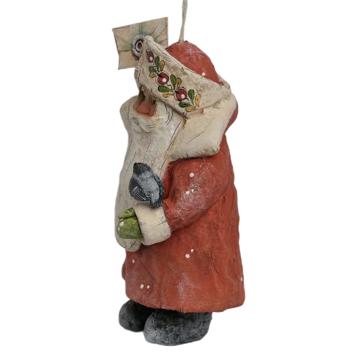 Collectible Christmas tree cotton wool toy "Santa Claus with a letter" from the collection "New Year"