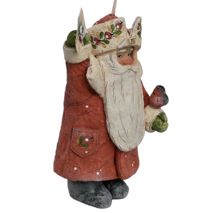 Collectible Christmas tree cotton wool toy "Santa Claus with a letter" from the collection "New Year"