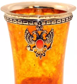 Стопка для водки из янтаря "Державная" высокая