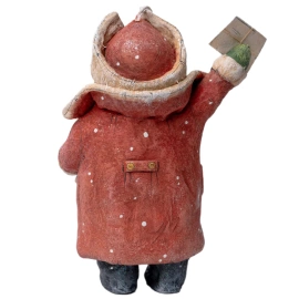 Коллекционная елочная ватная игрушка "Дед Мороз с письмом и куклой" из коллекции "Новый год"