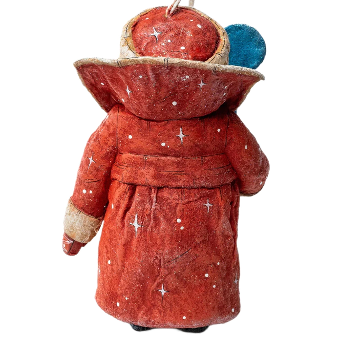 Collectible Christmas tree wadded toy "Santa Claus with a staff" from the collection "New Year"