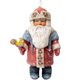 Коллекционная елочная ватная игрушка "Дедушка Мороз с леденцом" из коллекции "Новый год"