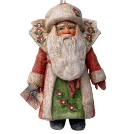 Коллекционная елочная ватная игрушка "Дедушка Мороз с письмом" из коллекции "Новый год"