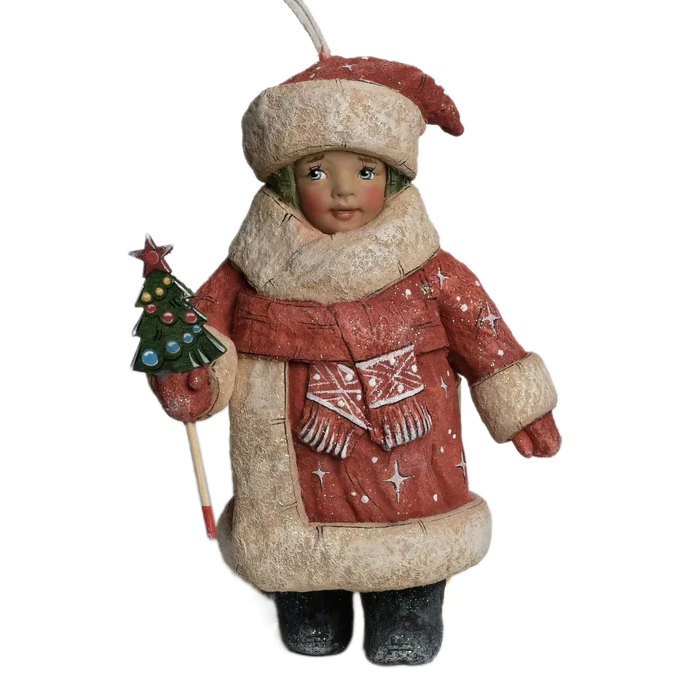 Collectible Christmas tree wadded toy "Boy New Year with a Christmas tree" from the collection "New Year"
