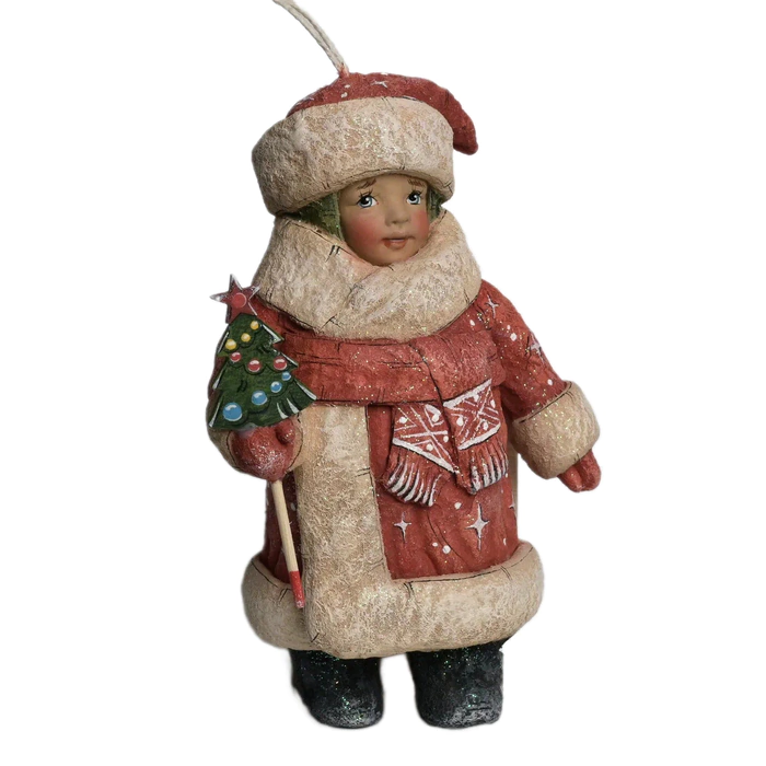 Collectible Christmas tree wadded toy "Boy New Year with a Christmas tree" from the collection "New Year"