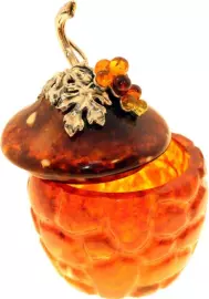 Шкатулка из янтаря "Виноград"