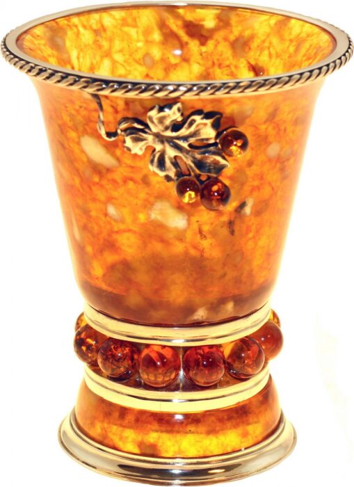A glass of amber vodka "Grape"