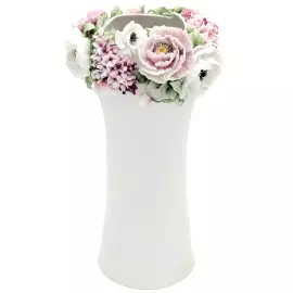 Ваза фарфоровая "Праздник. Розовый шиповник и сирень"
