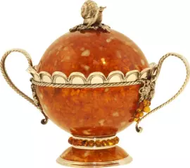 Сахарница из янтаря "Виноград"