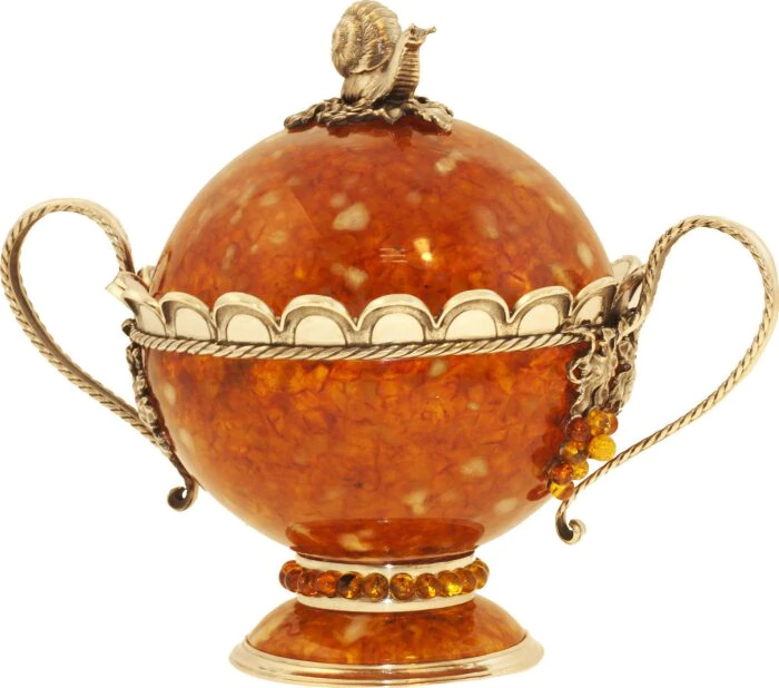 Amber sugar bowl "Grapes"