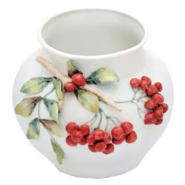 Ваза фарфоровая "Кубышка. Рябина"