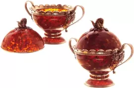 Сахарница из янтаря "Виноград"