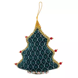 Set of 4 Christmas Tree toys in a blue gift box