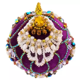 Set of 4 Christmas Tree toys in a blue gift box