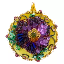 Set of 4 Christmas Tree toys in a blue gift box