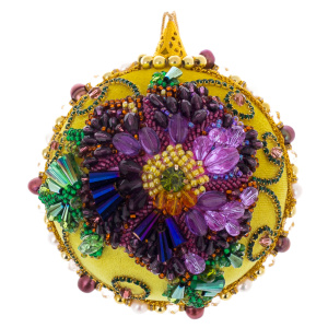 Набор из 4 елочных игрушек в подарочной синей коробке