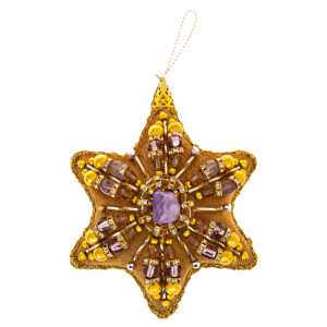 Набор из 4 елочных игрушек в подарочной синей коробке