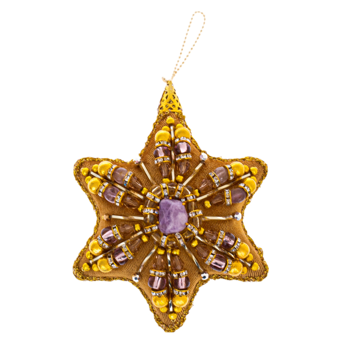 Набор из 4 елочных игрушек в подарочной синей коробке