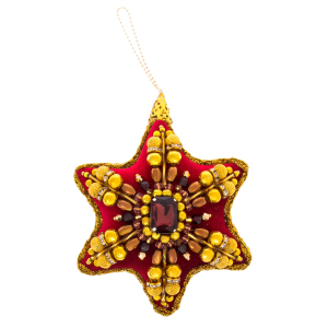 Набор из 4 елочных игрушек в подарочной красной коробке