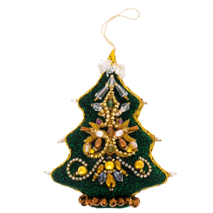 Набор из 5 елочных игрушек в подарочной синей коробке