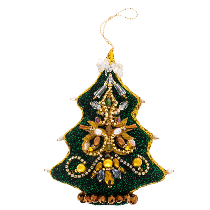 Набор из 5 елочных игрушек в подарочной синей коробке