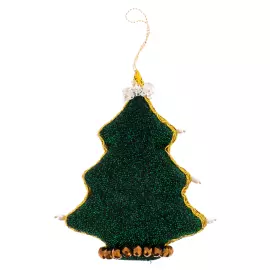 Set of 5 Christmas Tree toys in a blue gift box