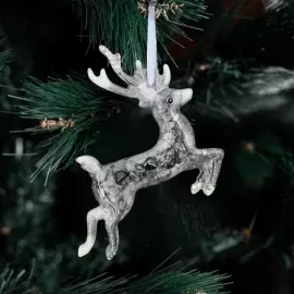 Набор ёлочных игрушек из обсидиана и смолы "Новогодний" коллекции "Stories" 3 шт