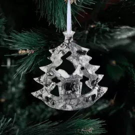 Набор ёлочных игрушек из обсидиана и смолы "Новогодний" коллекции "Stories" 3 шт