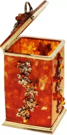 Коробка для чая из янтаря "Виноград"