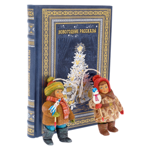 Подарочный набор "Новогодняя ночь" с книгой и 2-мя елочными игрушками из ваты