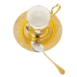 Кофейная пара с лазуритом "Утро" Златоуст