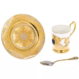 Lapis Lazuli coffee set for 1 person, Zlatoust