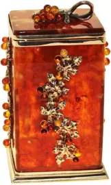 Коробка для чая из янтаря "Виноград"