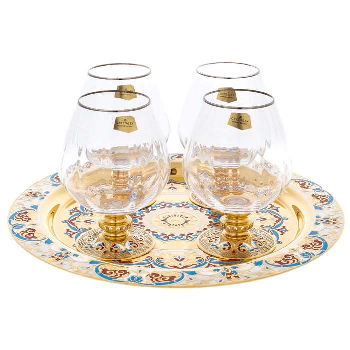 Cognac set on a platter, for 4 persons, Zlatoust