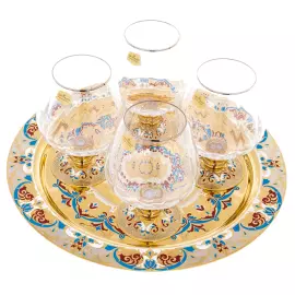 Cognac set on a platter, for 4 persons, Zlatoust