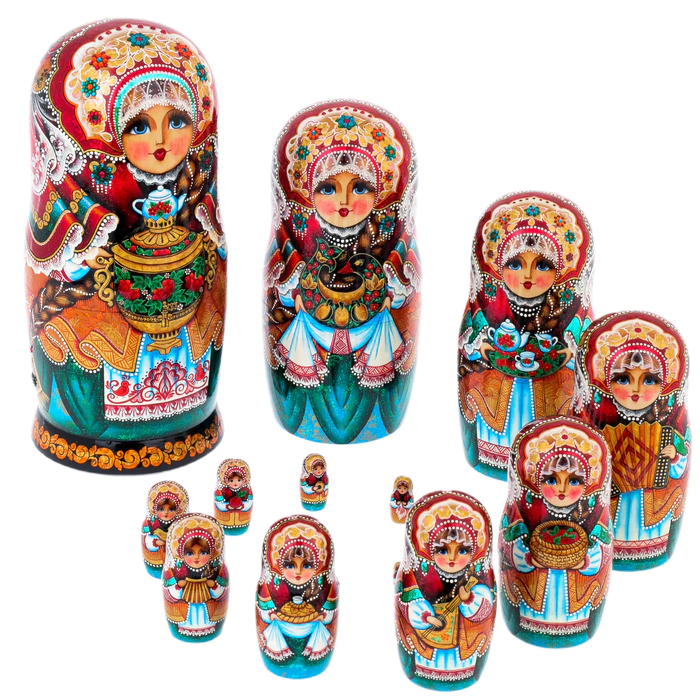 Matryoshka doll for 15 people "Tea Party" 33 cm