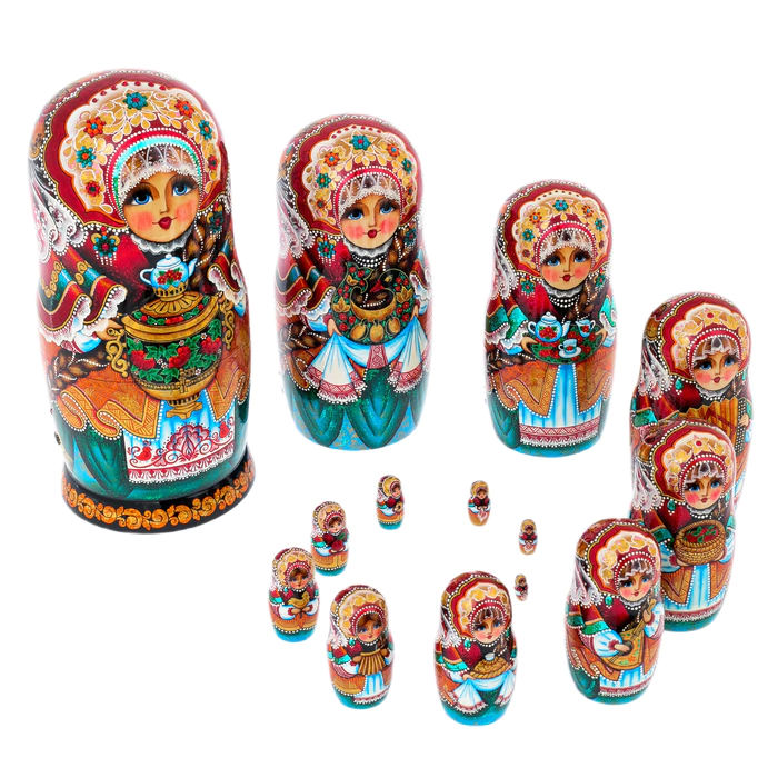 Matryoshka doll for 15 people "Tea Party" 33 cm