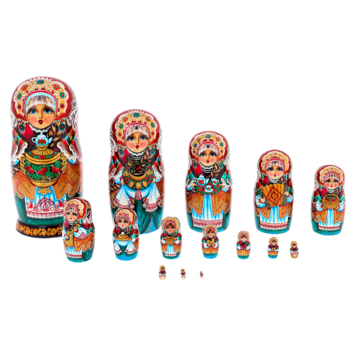 Matryoshka doll for 15 people "Tea Party" 33 cm