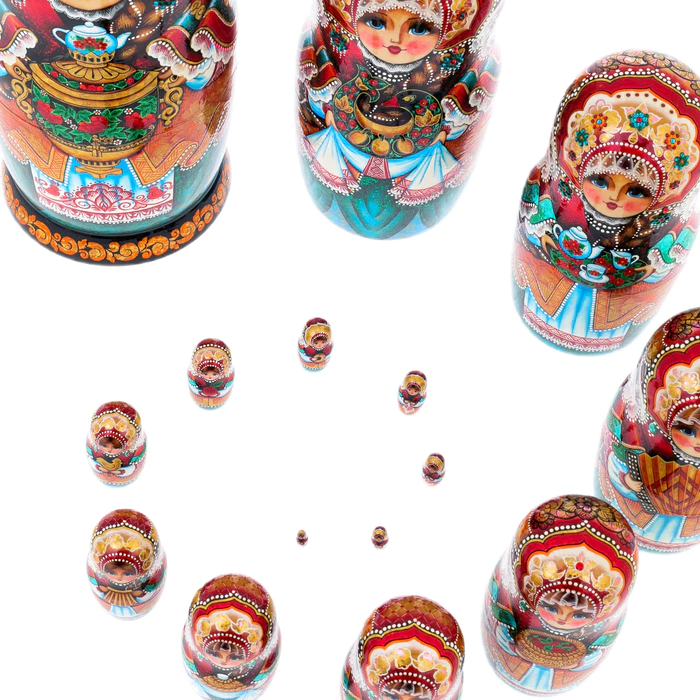 Matryoshka doll for 15 people "Tea Party" 33 cm