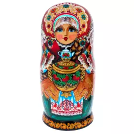 Матрешка на 15 мест "Чаепитие" 33 см