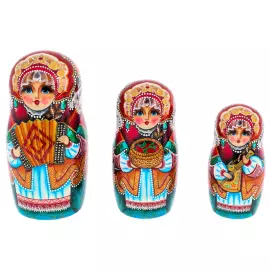 Матрешка на 15 мест "Чаепитие" 33 см