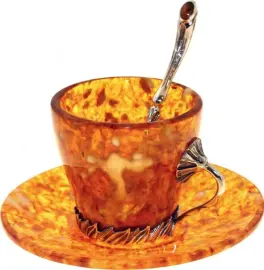 Кофейный набор из янтаря "Лето" Кофейный набор из янтаря "Лето"