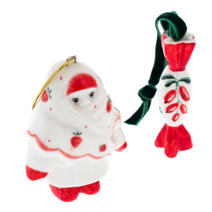 Набор елочных игрушек из фарфора "Кулема и конфета" 2шт